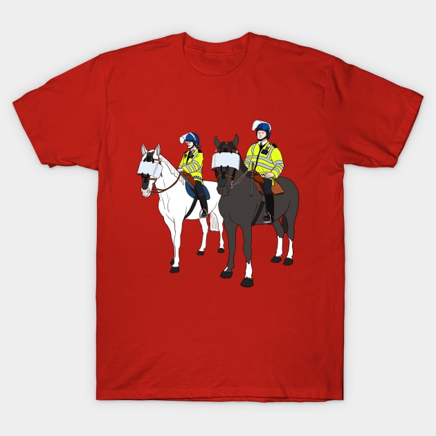 London Metropolitan Horse Cops T-Shirt by lamaisondulapino